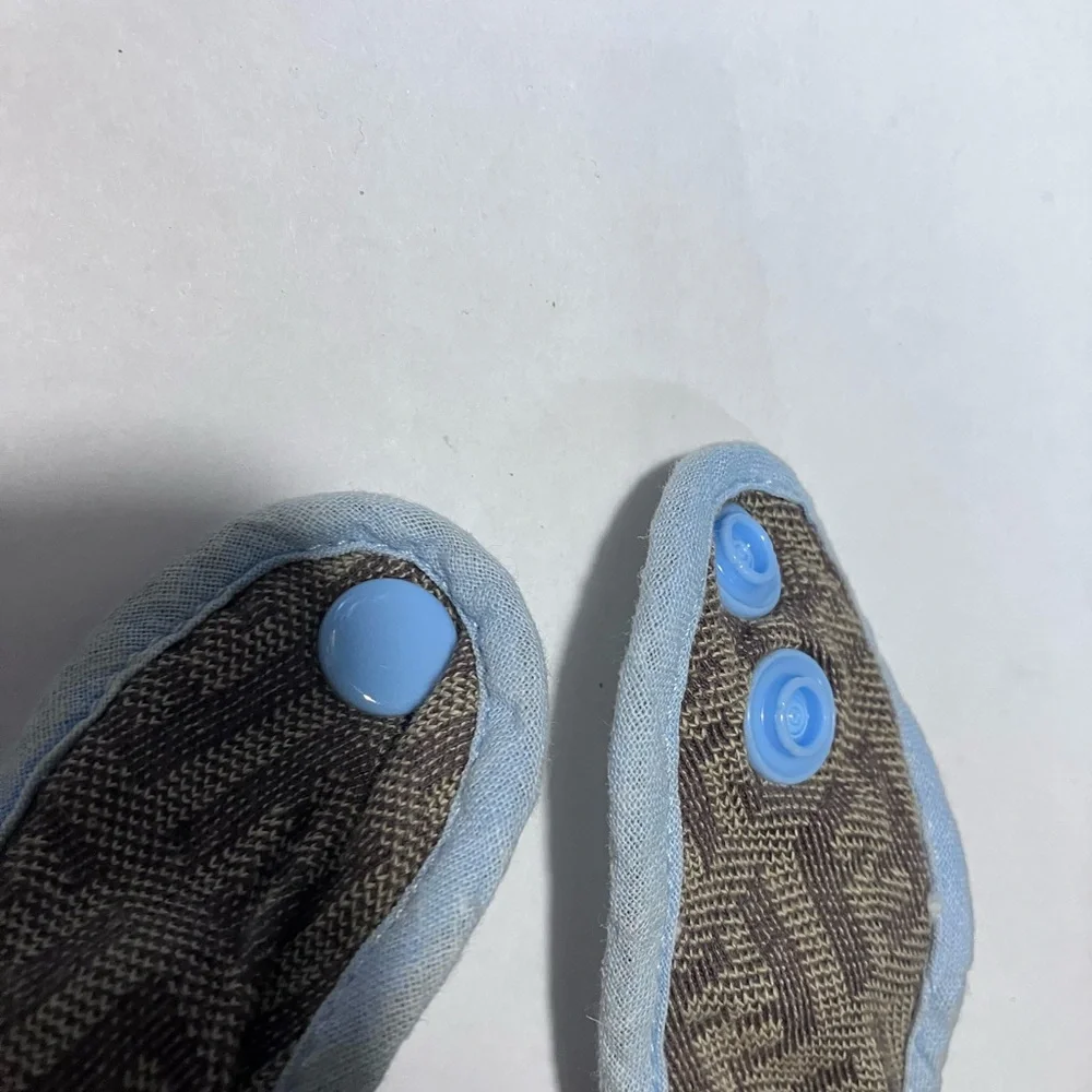 Authentic Fendi Kids Brown Patterned Bib